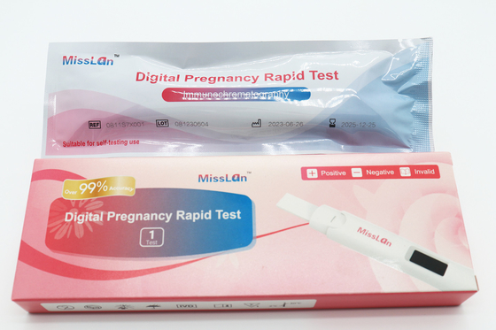 ชุดทดสอบ HCG แบบดิจิตอลตัวอย่างฟรีสำหรับการทดสอบการตั้งครรภ์ก่อนกำหนดของผู้หญิง